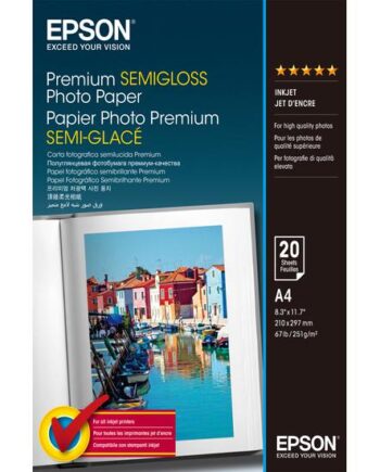 Epson Premium Semigloss Photo Paper Fotopapir Semi-skinnende 20 Ark A4