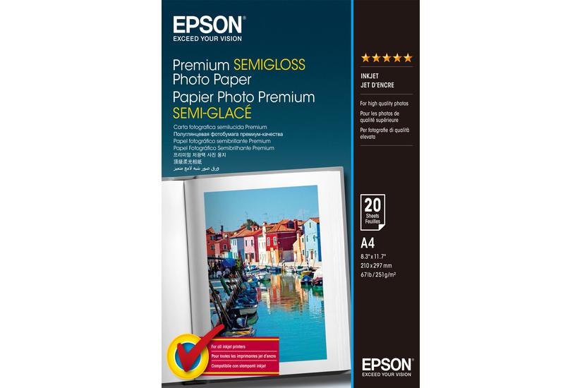 Epson Premium Semigloss Photo Paper Fotopapir Semi-skinnende 20 Ark A4