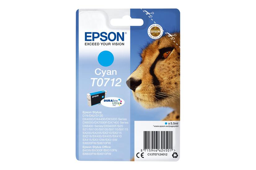 Epson T0712 Cyan Original Blækpatron