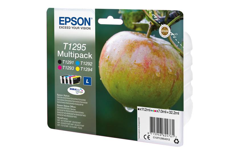 Epson T1295 Multipack Pakker Størrelse Sort Gul Cyan Magenta Original Blækpatron