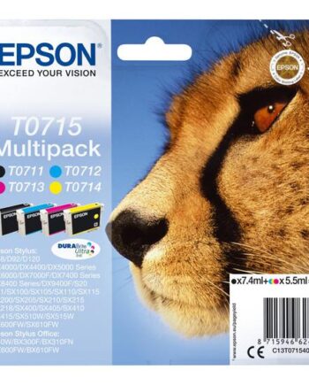 Epson T0715 Multipack   Pakker Sort  Gul  Cyan  Magenta Original Blækpatron