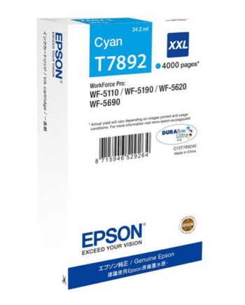 Epson T7892 Størrelse    Cyan Original Blækpatron