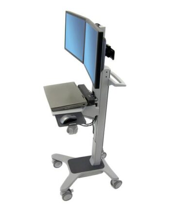 Ergotron Neo-flex Wideview Workspace Vogn Med Hjul Constant Force Technology For   Lcd-displays Tastatur Mus Cpu Stregkodescanner Dobbelt Totonet Grå