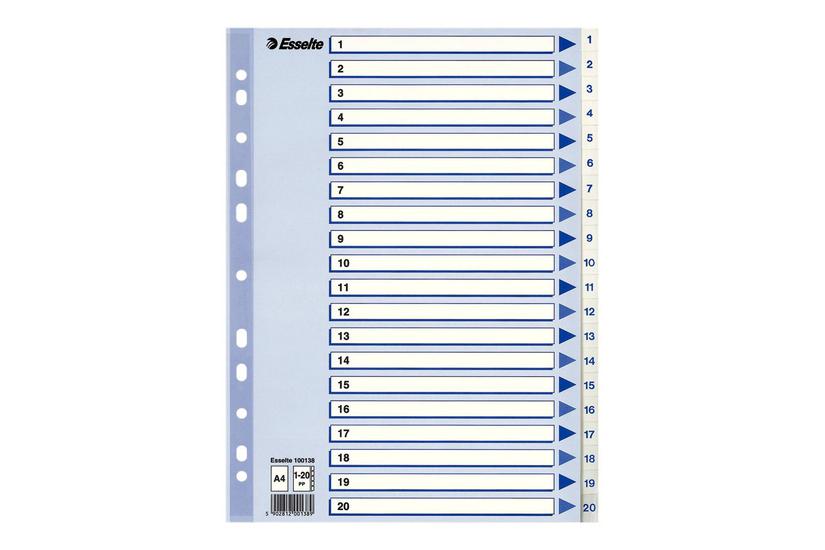 Esselte Deler For A4 Med Faneblade Hvid Blå Print