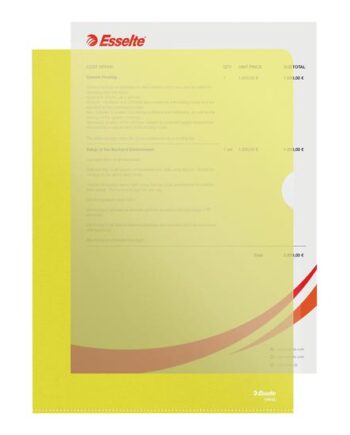 Esselte Standard Plus  -formet Mappe For A4 Kapacitet: 40 Ark Gennemsigtig Gul  Pakke Med 100