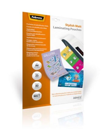 Fellowes Admire Stylish Matt 25-pakke A4 Lamineringsfilm