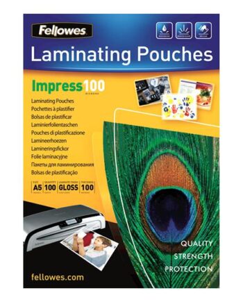 Fellowes Laminating Pouches Impress 100 Micron 100-pakke Blank A5 Laminerings Poser