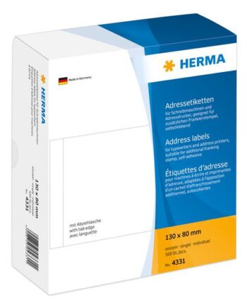 Herma Adresseetiketter 500 Etikette    80   130 Mm