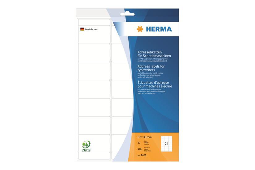 Herma Adresseetiketter 420 Etikette 67 38 Mm