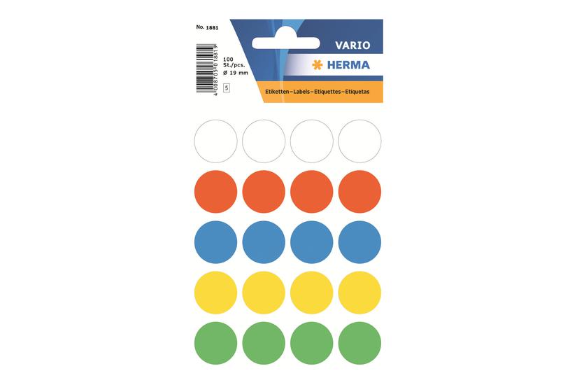 Herma Etiketter 100 Etikette 19 Mm Rund