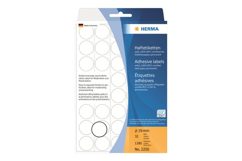 Herma Etiketter 1280 Etikette 19 Mm Rund