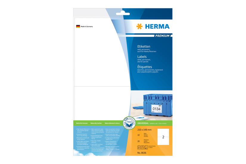 Herma Premium Laminerede Adressemærkater Mat 20 Etikette 210 148 Mm