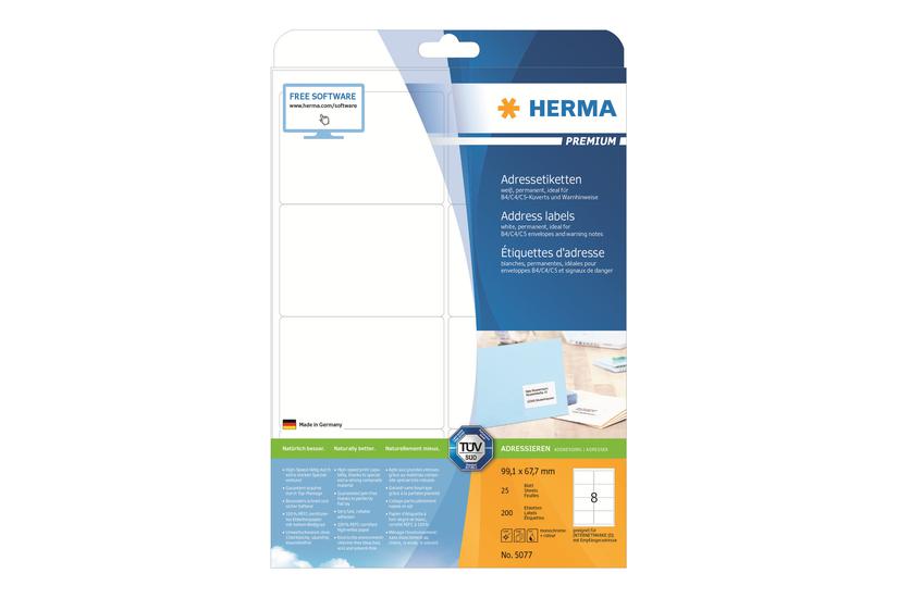 Herma Premium Laminerede Adressemærkater Mat 200 Etikette 99 67 Mm