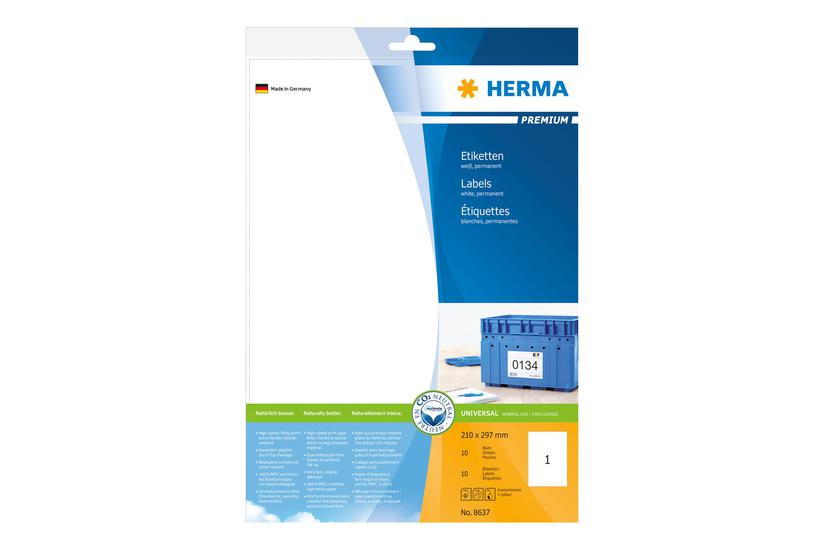 Herma Premium Laminerede Etiketter Mat 10 Etikette A4