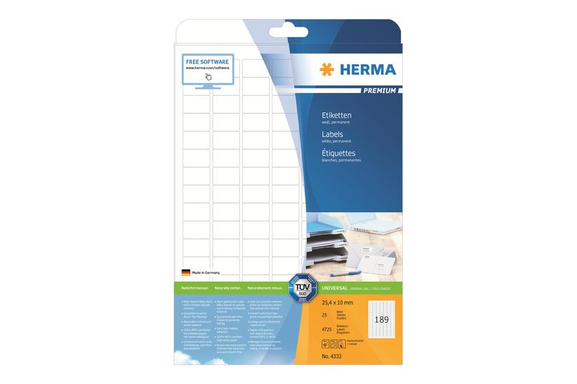 Herma Premium Laminerede Etiketter Mat 4725 Etikette 25 10 Mm