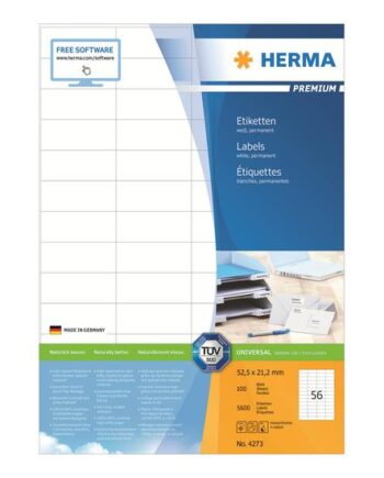 Herma Premium Laminerede Etiketter Mat 5600 Etikette    52     21   Mm
