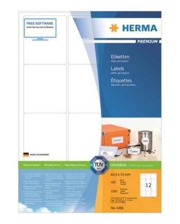 Herma Premium Laminerede Etiketter Mat 1200 Etikette    63     72 Mm