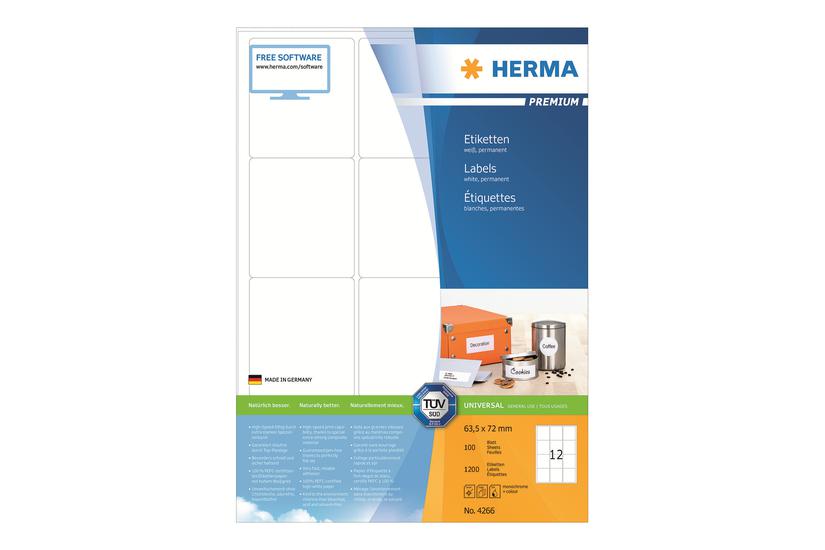 Herma Premium Laminerede Etiketter Mat 1200 Etikette 63 72 Mm