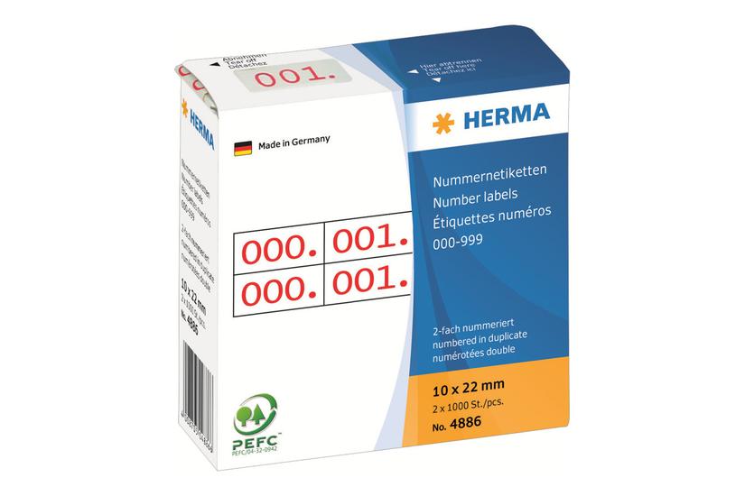 Herma Selvklæbende Nummermærkater 2000 Etikette 10 22 Mm