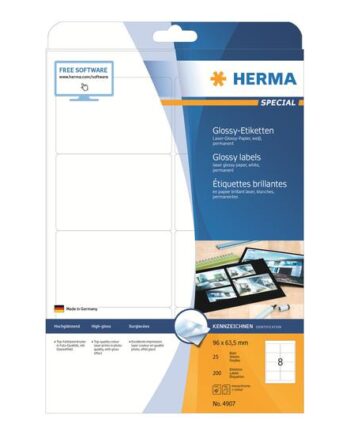 Herma Special Etiketter Høj-skinnende 200 Etikette    96   63   Mm