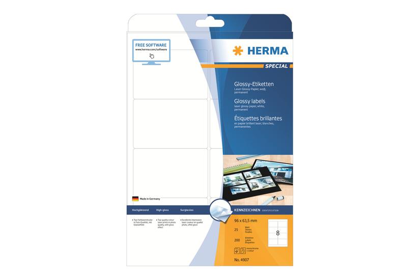Herma Special Etiketter Høj-skinnende 200 Etikette 96 63 Mm