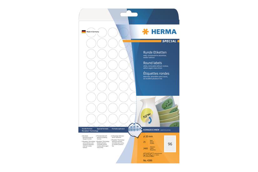 Herma Special Etiketter Mat 2400 Etikette 20 Mm Rund