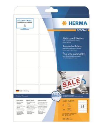 Herma Special Etiketter Mat 450 Etikette    63     46   Mm
