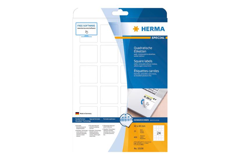 Herma Special Etiketter Mat 600 Etikette 40 40 Mm