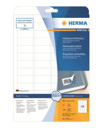 Herma Special Etiketter Mat 1200 Etikette    45     21   Mm