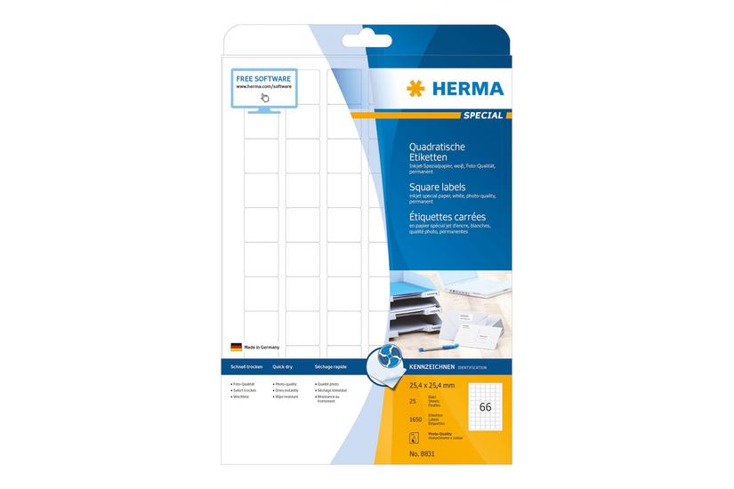 Herma Special Etiketter Mat 1650 Etikette 25 25 Mm 90