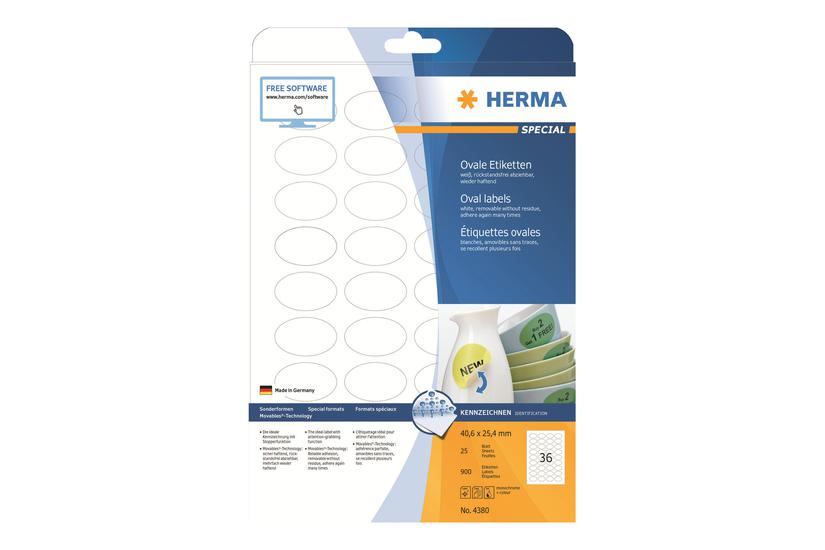 Herma Special Etiketter Mat 900 Etikette 40 25 Mm Oval
