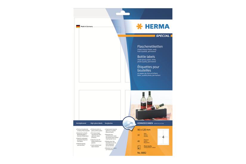 Herma Special Flaskemærkater Høj-skinnende 40 Etikette 90 120 Mm