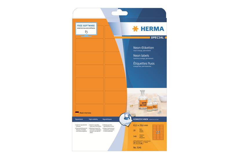Herma Special Fluorescens-etiketter Mat 540 Etikette 63 29 Mm