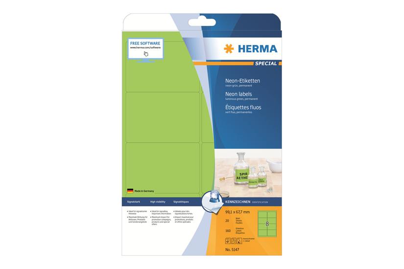 Herma Special Fluorescens-etiketter Mat 160 Etikette 99 67 Mm