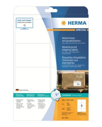 Herma Special Forsendelsesfilmmærkater Mat 200 Etikette    99     67   Mm