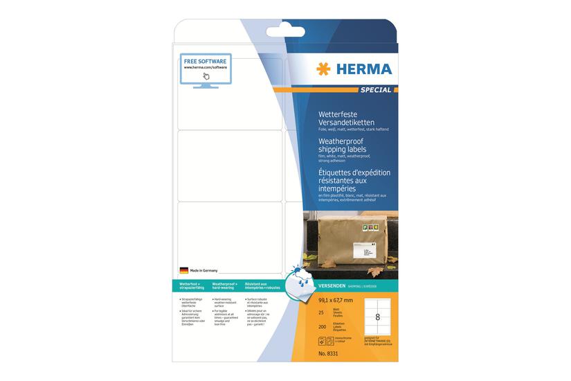 Herma Special Forsendelsesfilmmærkater Mat 200 Etikette 99 67 Mm