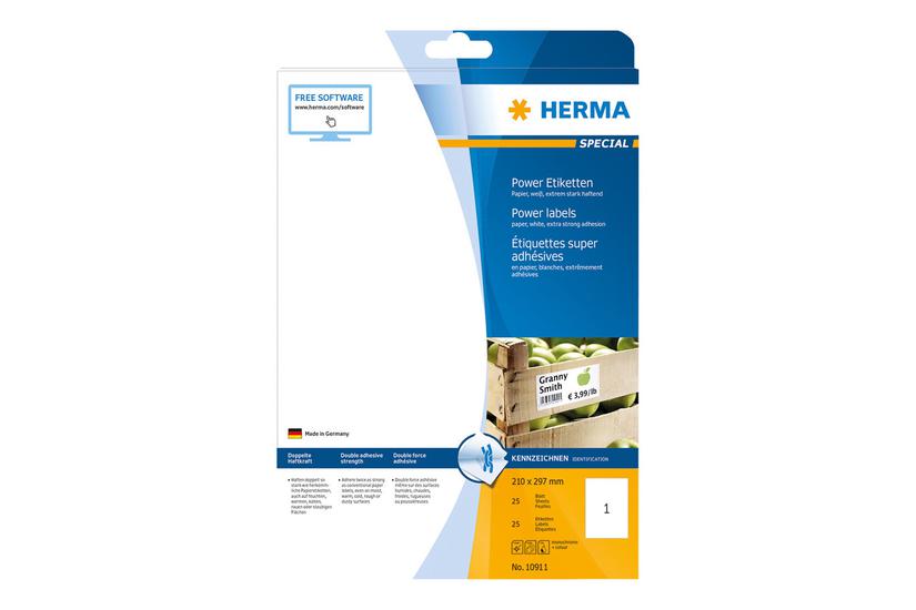 Herma Special Power Labels Etiketter Mat 25 Ark A4