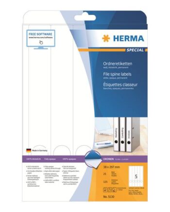 Herma Special Uigennemsigtige Mappemærkater Mat 125 Etikette    38   297 Mm