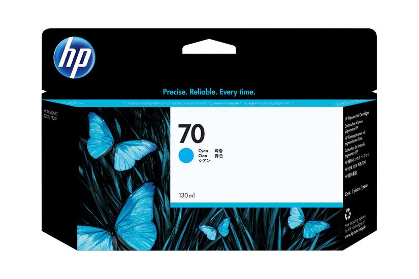 Hp 70 Cyan Original Designjet Blækpatron