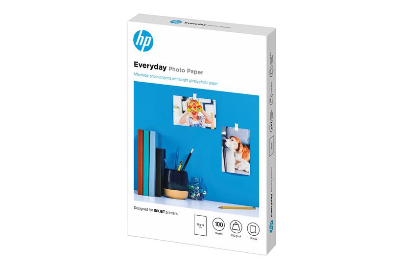 Hp Everyday Photo Paper Fotopapir Skinnende 100 Ark 100 150 Mm 200 Gsm