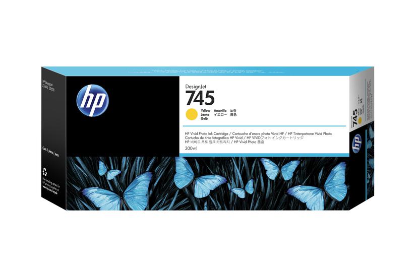 Hp 745 Høj Kapacitet Gul Original Designjet Blækpatron