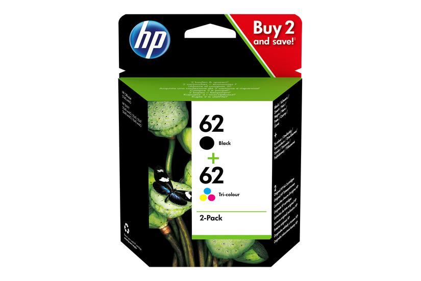 Hp 62 Pakker Pigmenteret Sort Farve Cyan Magenta Gul Original Blækpatron