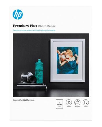 Hp Premium Plus Photo Paper Fotopapir Skinnende 20 Ark A4 300 Gsm