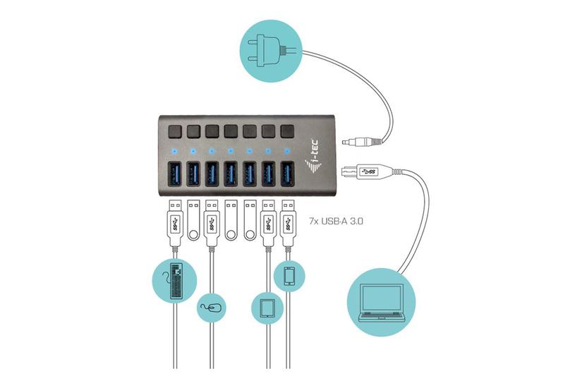 -tec Usb Charging Hub Port Power Adapter 36 Hub Porte