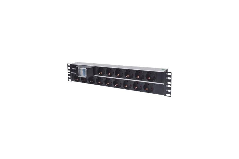 Intellinet 19 2u Rackmount 15-way Power Strip German Type With Double Air Switch 3m Power Cord Stikdåse