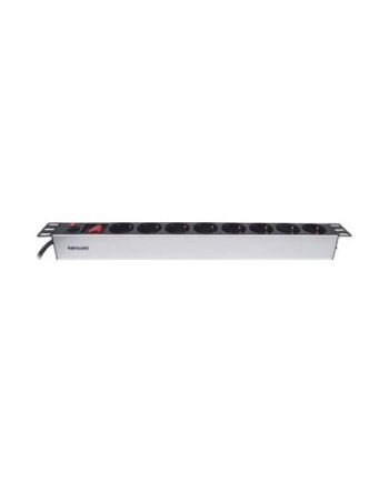 Intellinet 19  1u Rackmount  -way Power Strip German Type  With On Off Switch And Overload Protection  3m Power Cord Stikdåse