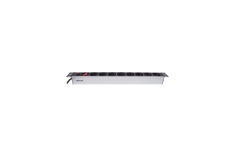 Intellinet 19 1u Rackmount -way Power Strip German Type With On Off Switch And Overload Protection 3m Power Cord Stikdåse