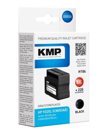 Kmp H104 Størrelse    Sort Kompatibel Blækpatron  Alternativ Til: Hp 932   Hp Cn053ae