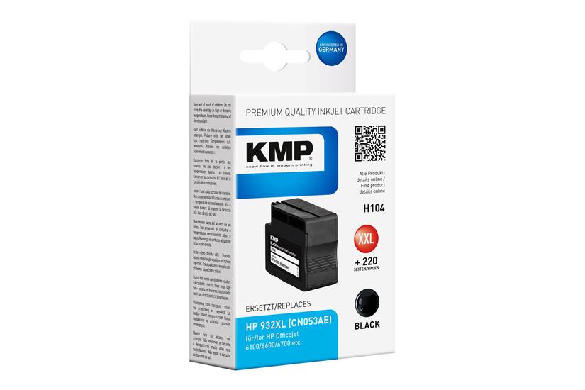 Kmp H104 Størrelse Sort Kompatibel Blækpatron Alternativ Til: Hp 932 Hp Cn053ae