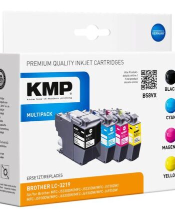 Kmp Multipack B58vx   Pakker Højtydende Sort  Gul  Cyan  Magenta Kompatibel Blækpatron  Alternativ Til: Brother Lc3219 Bk  Brother Lc3219    Brother Lc3219    Brother Lc3219